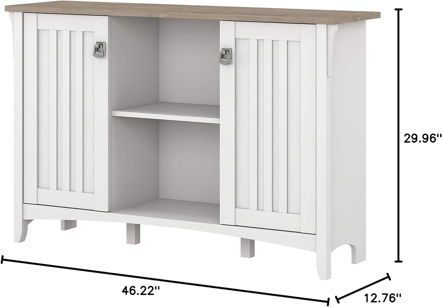 Furniture Salinas Accent Armario de almacenamiento con puertas, color blanco