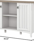 Furniture Salinas Accent Armario de almacenamiento con puertas, color blanco