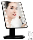 KOOKIN Espejo de maquillaje iluminado con 16 luces LED rotación libre de 180 - VIRTUAL MUEBLES