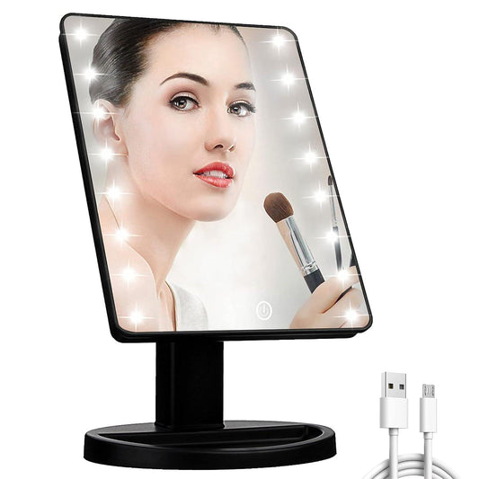 KOOKIN Espejo de maquillaje iluminado con 16 luces LED rotación libre de 180 - VIRTUAL MUEBLES