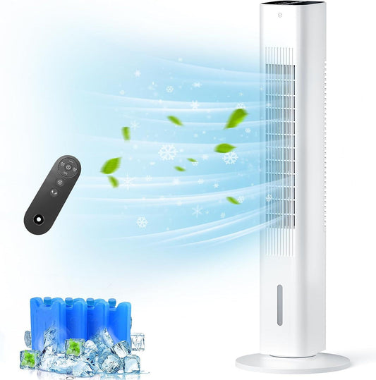 Cozzyben Enfriador evaporativo de 35 pulgadas, aire acondicionado sin ventanas, - VIRTUAL MUEBLES
