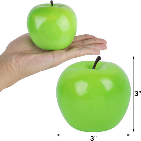 Cllayees Manzanas artificiales de frutas falsas, juego de 12 manzanas - VIRTUAL MUEBLES