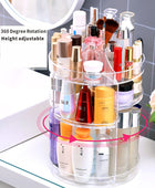 Organizador de maquillaje giratorio de 360 grados para baño, estuches de