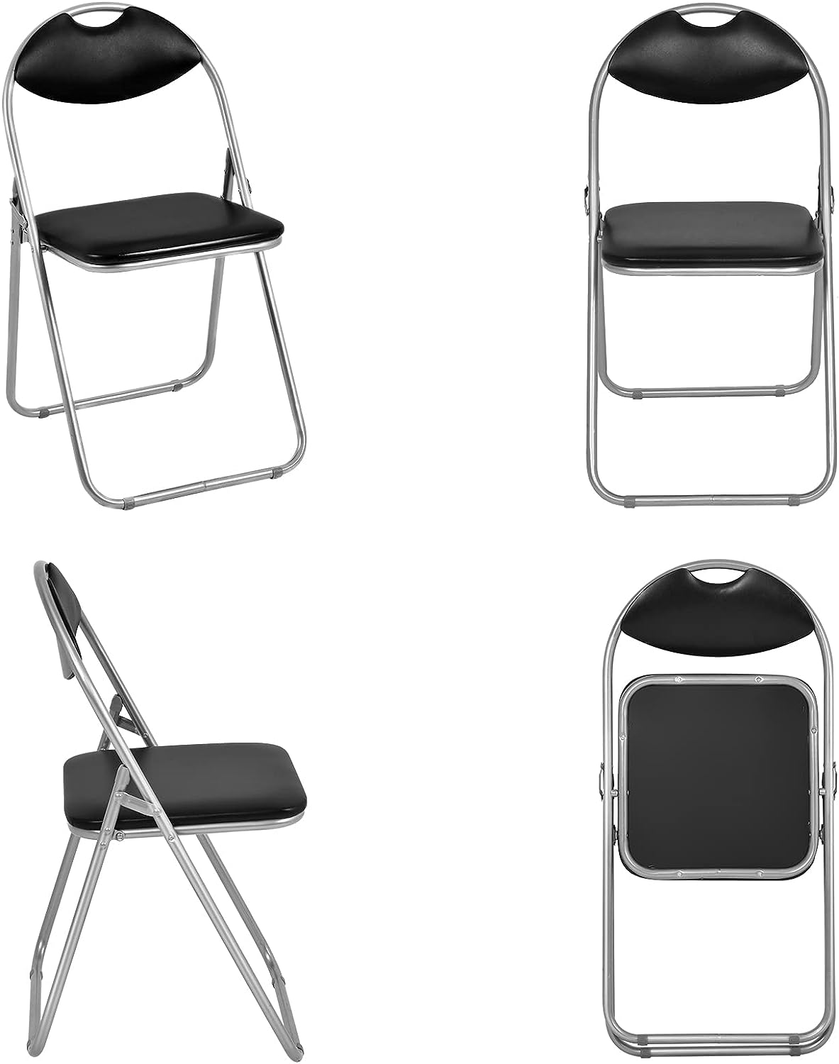 CozyBox Paquete de 2 sillas plegables acolchadas de tela, con marco de  acero, sillas plegables con asientos acolchados, sillas de fiesta, sillas