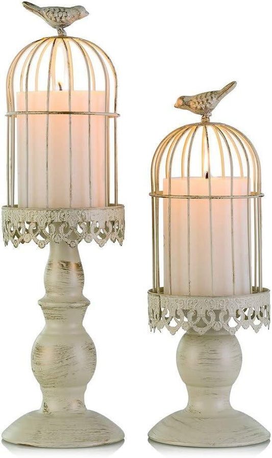 Birdcage Portavelas decorativas para pájaros para bodas portavelas vintage