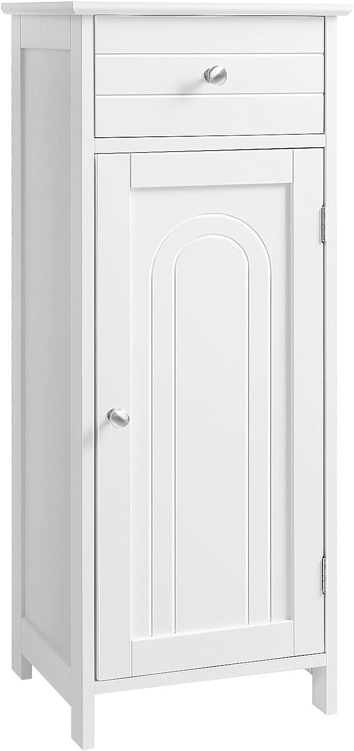 VASAGLE - Cajón de baño y estante ajustable, armario de cocina, armario de  madera para entrada, gabinete de almacenamiento, de 23.6 x 11.8 x 31.5  pulgadas, color blanco UBBC61WT : Hogar y Cocina 