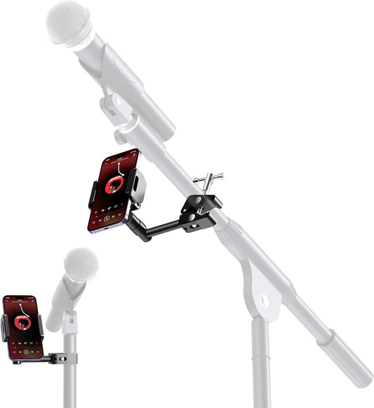 Soporte de micrófono de montaje lateral, soporte de teléfono giratorio de 360