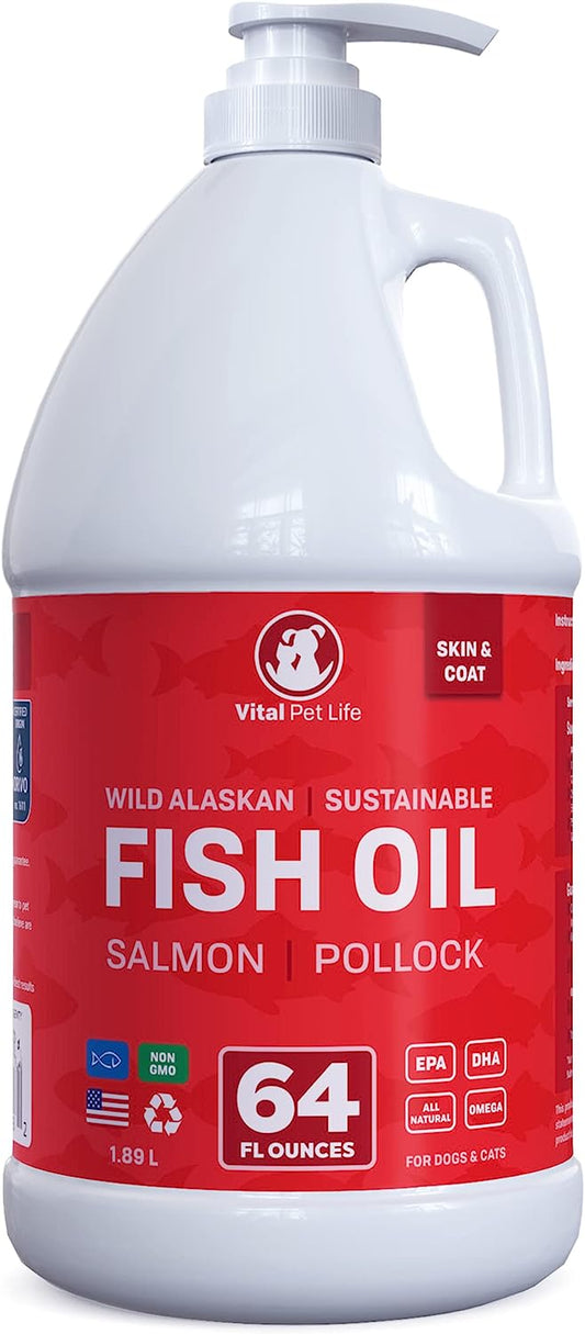 Aceite de pescado para perros Piel y pelaje saludables, salmón, abadejo,