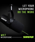 MV7 Micrófono dinámico USBXLR de metal, salida de auriculares integrada,