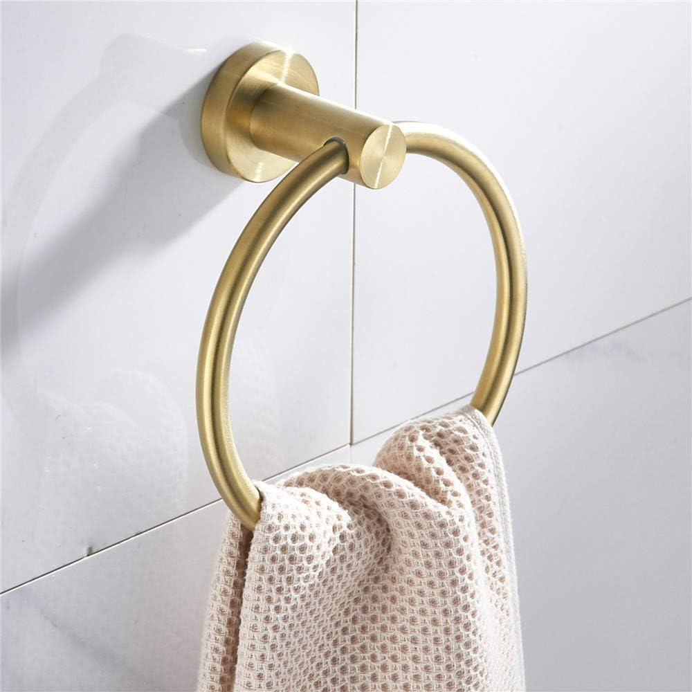 Soporte para papel higiénico, anillo de toalla de baño dorado cepillado, - VIRTUAL MUEBLES