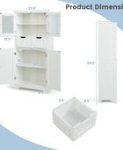 Armario de almacenamiento de suelo, armario de baño independiente con 2 puertas