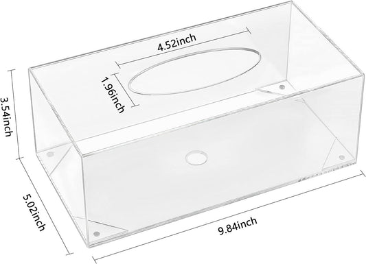 Funda dispensadora de pañuelos rectangular de acrílico transparente con parte - VIRTUAL MUEBLES
