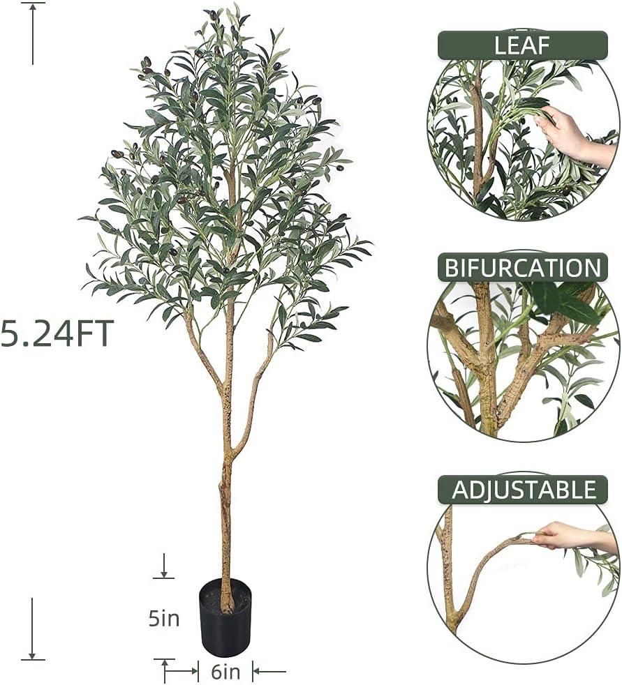 Árbol de olivo artificial alto falso en maceta con maceta, grandes ram -  VIRTUAL MUEBLES
