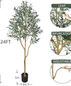 Árbol de olivo artificial alto falso en maceta con maceta, grandes ramas de - VIRTUAL MUEBLES