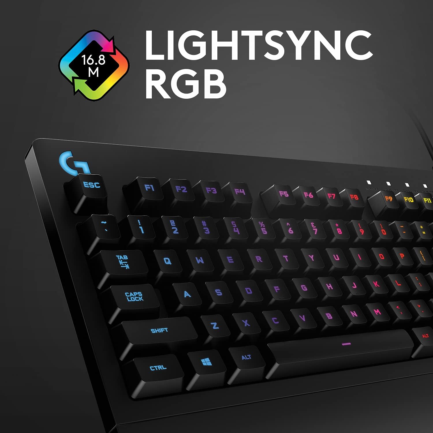 Logitech G Teclado para juegos Prodigy 213 teclas retroiluminadas LIGHTSYNC RGB