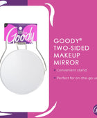 Goody Espejo de maquillaje de dos caras con soporte, aumento de doble cara 1X y