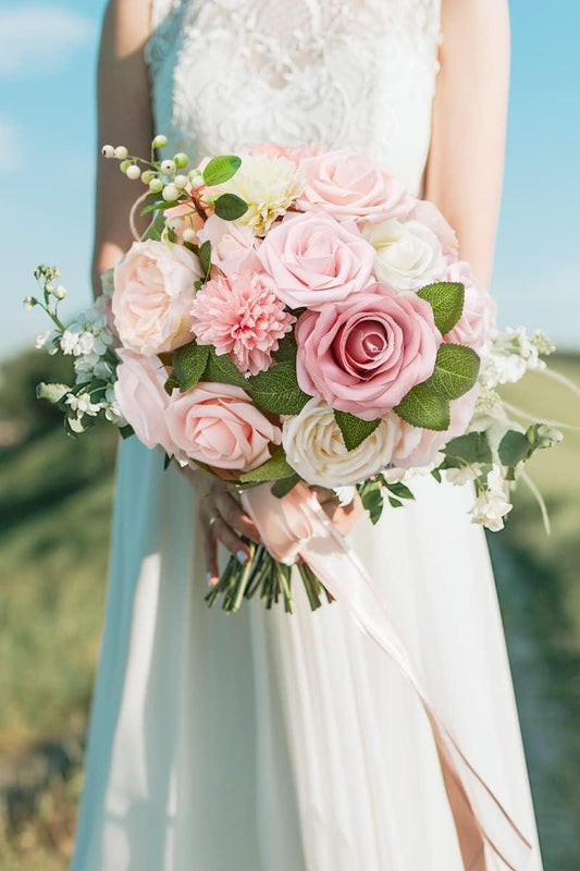 Flores artificiales de seda falsas para ramos de boda, decoración de pasteles, - VIRTUAL MUEBLES