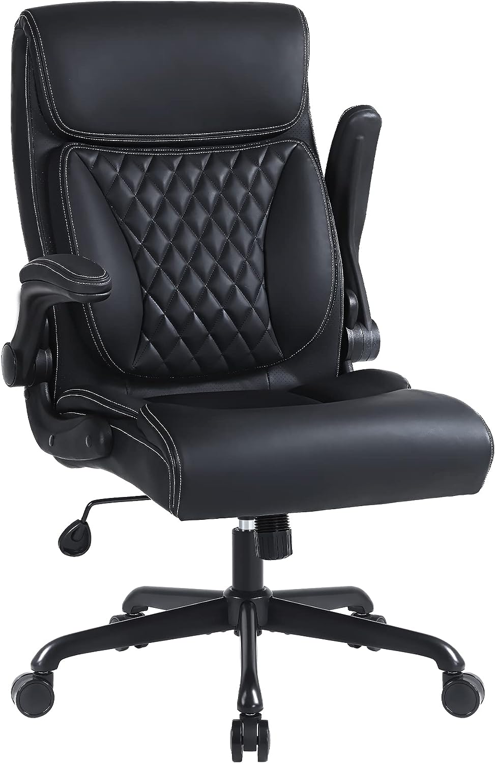 Silla de oficina ergonómica sillas de oficina de cuero sintético con  respaldo alto con ruedas y brazos altura ajustable silla ejecutiva cómoda  silla – Yaxa Colombia