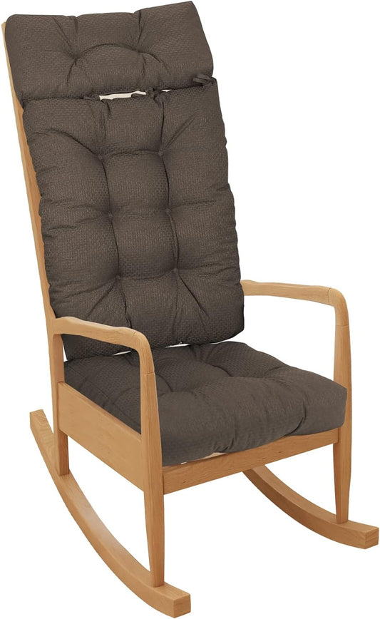 Cojín antideslizante para silla mecedora de respaldo alto para interiores y