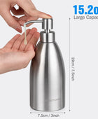 Dispensador de jabón de encimera de acero inoxidable de 15.2 onzas, botella de - VIRTUAL MUEBLES