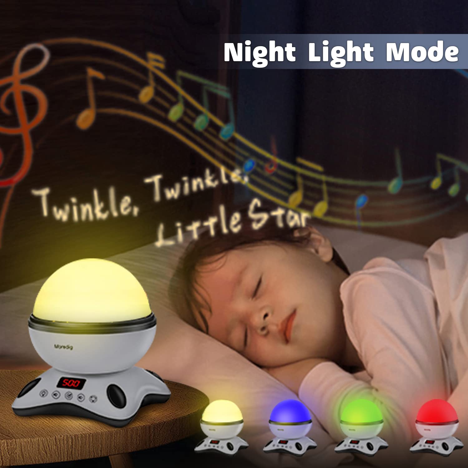 Moredig Proyector de luz nocturna para niños, luz nocturna remota para