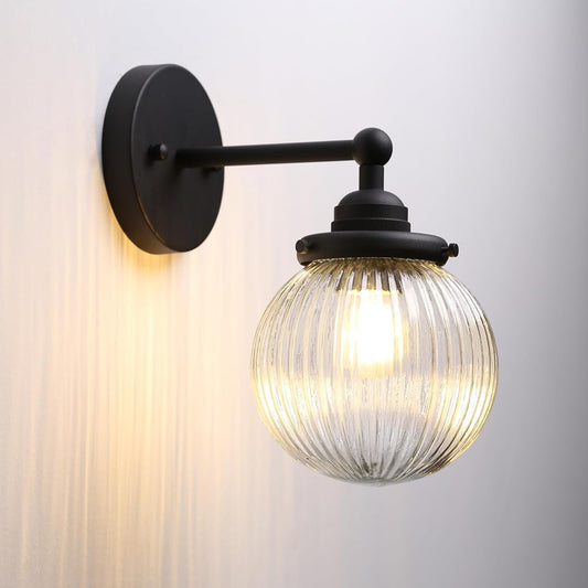 Yosoan Lámpara de pared de 1 luz, estilo vintage, industrial, retro, a rayas,