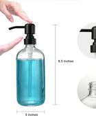 Dispensador de jabón de vidrio transparente, paquete de 2 dispensadores de