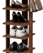 Zapatero vertical, organizador de zapatos de 8 niveles con ganchos, torre de