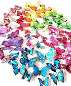 72 calcomanías de pared de mariposas 3D extraíbles en 6 colores, mariposas