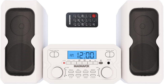 Magnavox MM435M-WH Sistema compacto de 3 piezas con radio estéreo FM digital, - VIRTUAL MUEBLES