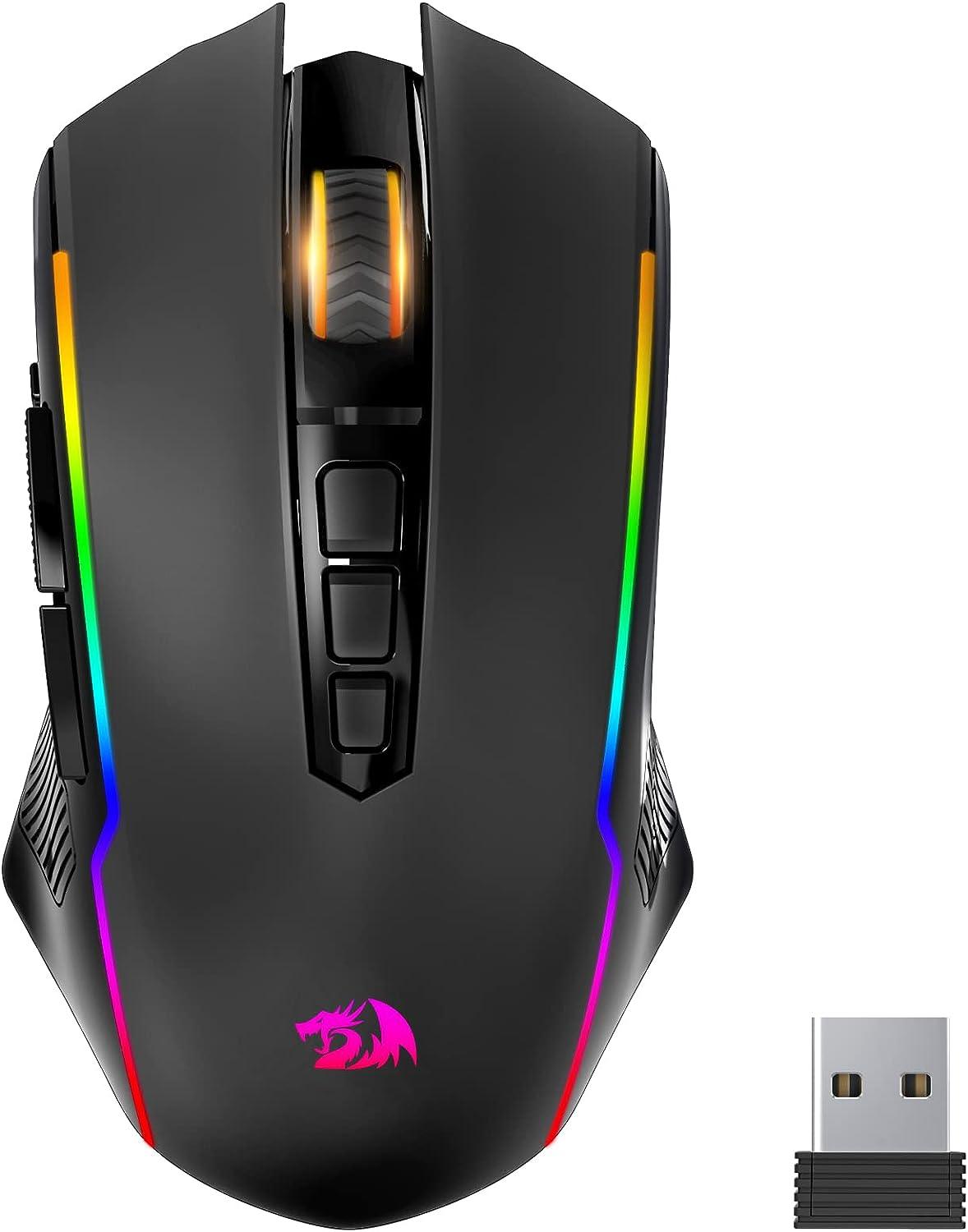 Redragon Mouse para juegos mouse inalámbrico para juegos con retroiluminación