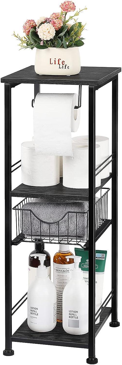 Armario de almacenamiento de baño independiente con cajón, soporte de - VIRTUAL MUEBLES