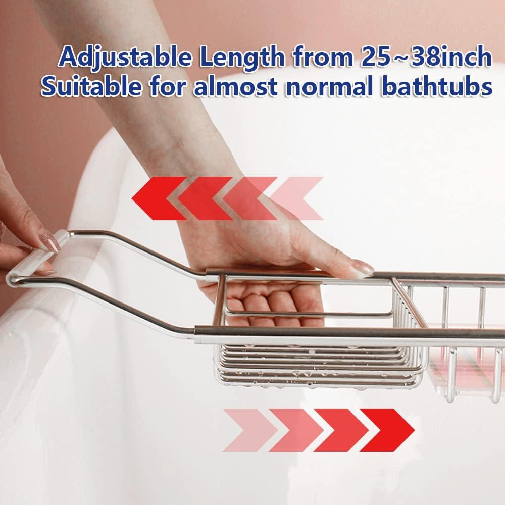 Bandeja para bañera de lujo expandible extra ancha con soporte para copas de - VIRTUAL MUEBLES
