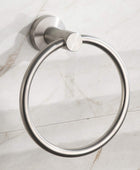 Toallero de níquel cepillado, anillo de toalla de mano de baño de acero - VIRTUAL MUEBLES