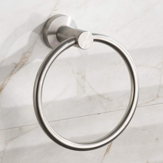 Toallero de níquel cepillado, anillo de toalla de mano de baño de acero - VIRTUAL MUEBLES