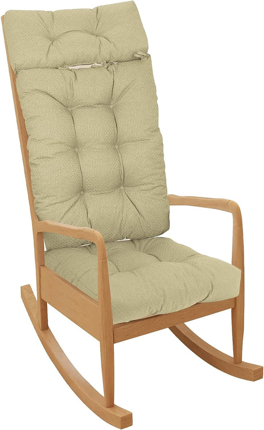 Cojín antideslizante para silla mecedora para interiores y exteriores, copetudo