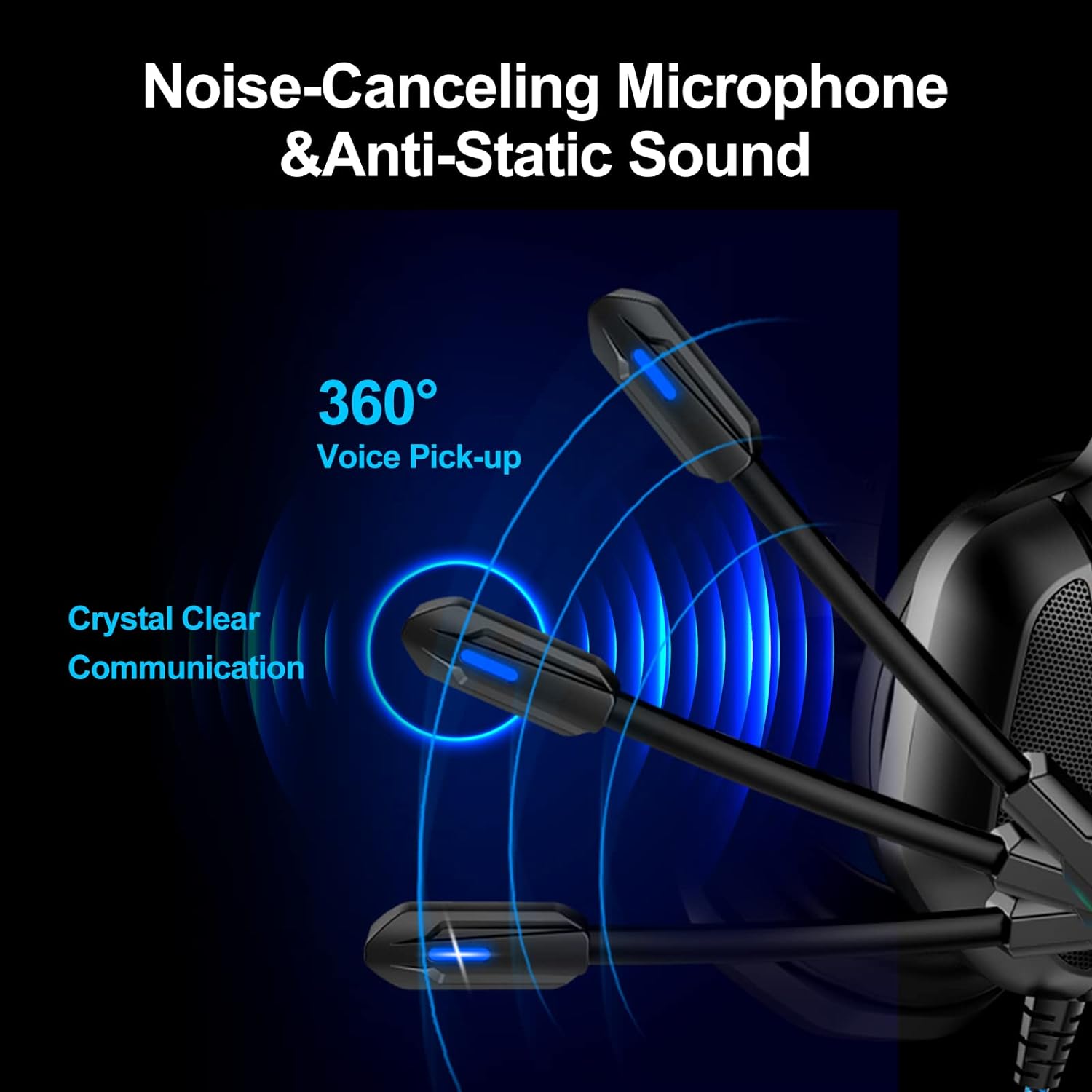 Auriculares con micrófono con cancelación de ruido para PC, laptop, Mac,  Xbox Series, PS5, PS4, Nintendo Switch, auriculares con cable, sonido