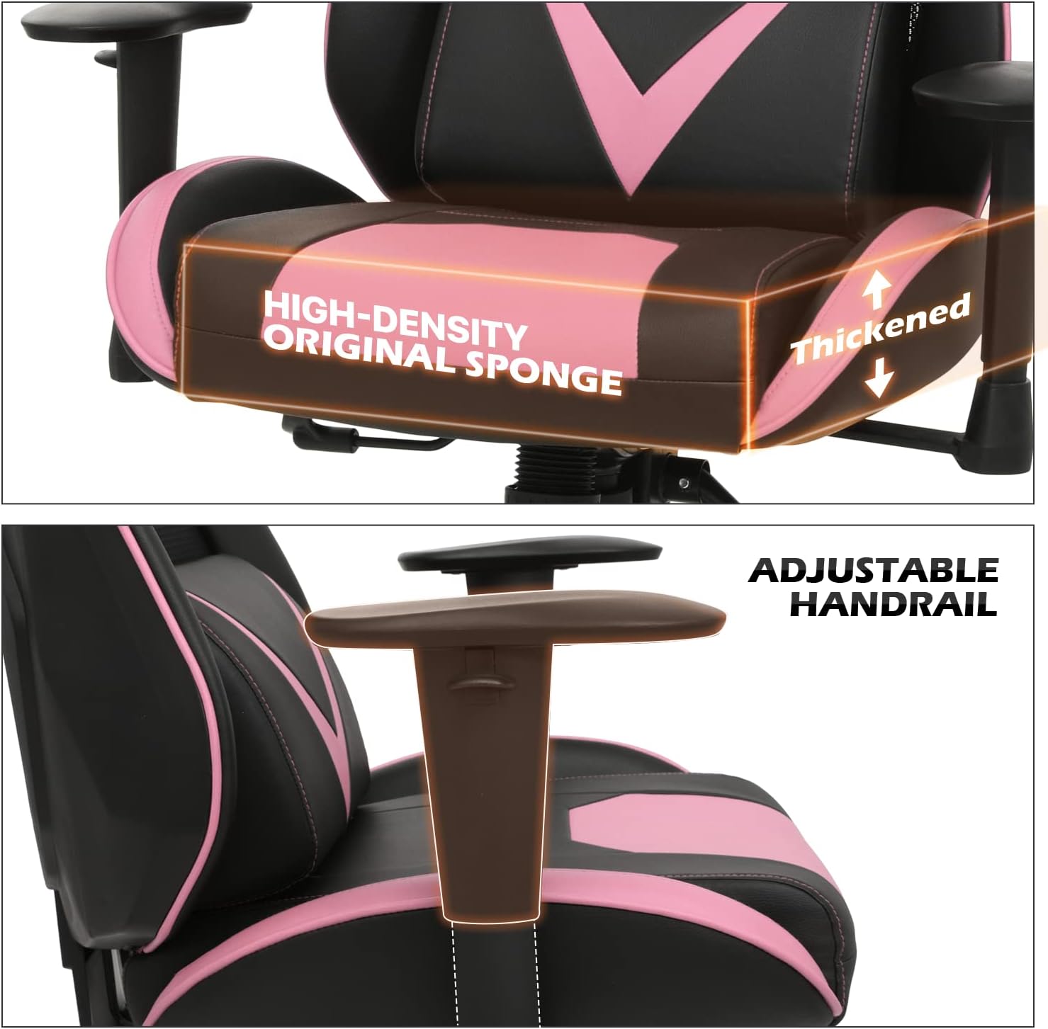 Silla ergonómica para juegos, estilo de carreras, silla de computadora de piel