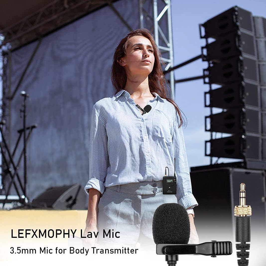 Micrófono Lavalier compatible con transmisor inalámbrico Sennheiser,  micrófono de solapa de condensador omnidireccional de 0.138 in con bloqueo  de
