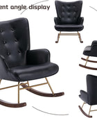 Mecedora de cuero para guardería, moderno sillón copetudo con respaldo de ala,