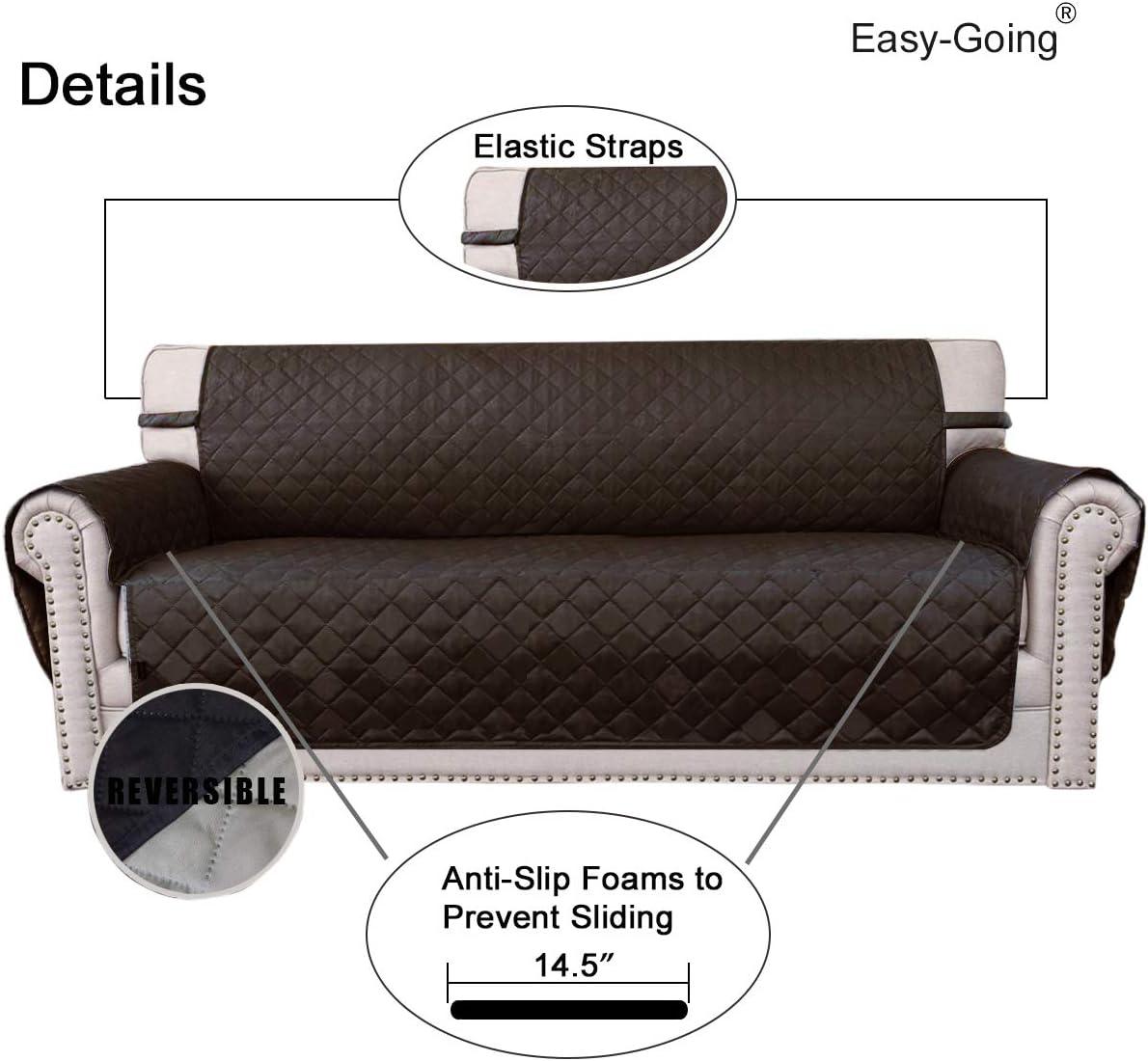 Funda de sofá Reversible, funda impermeable para sofá con barra de espuma,  banda elástica, funda protectora para muebles de mascotas Levamdar  2034664-4