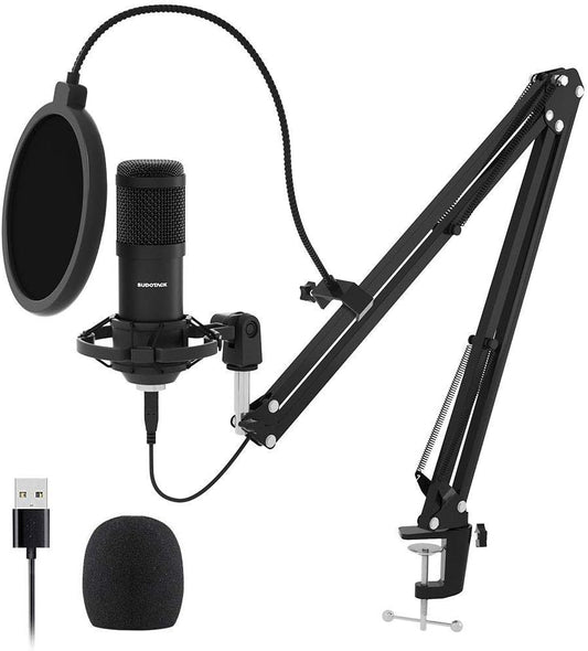 Micrófono de PC para podcast de transmisión USB, kit de micrófono de