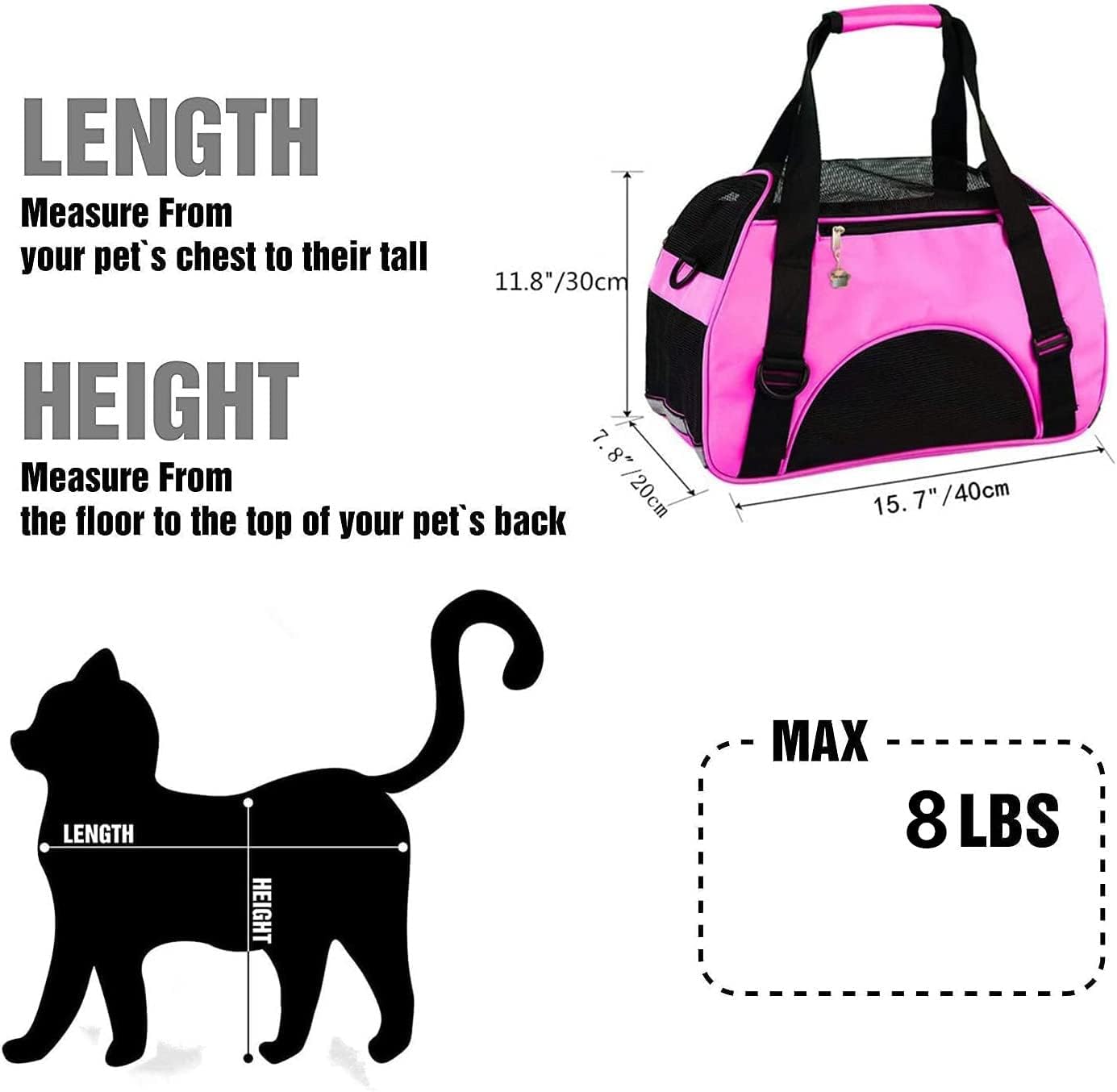 Transportador de gato, lados suaves para mascotas para gatos, perros y