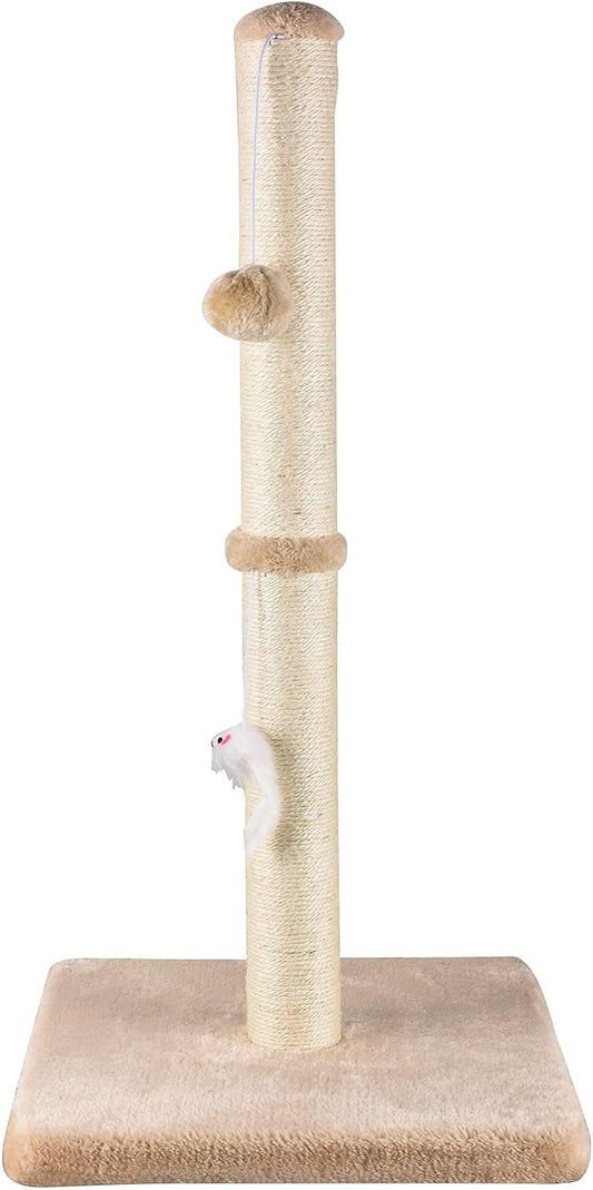 Rascador para gatos de 32 pulgadas de alto para interiores con cuerda de sisal,