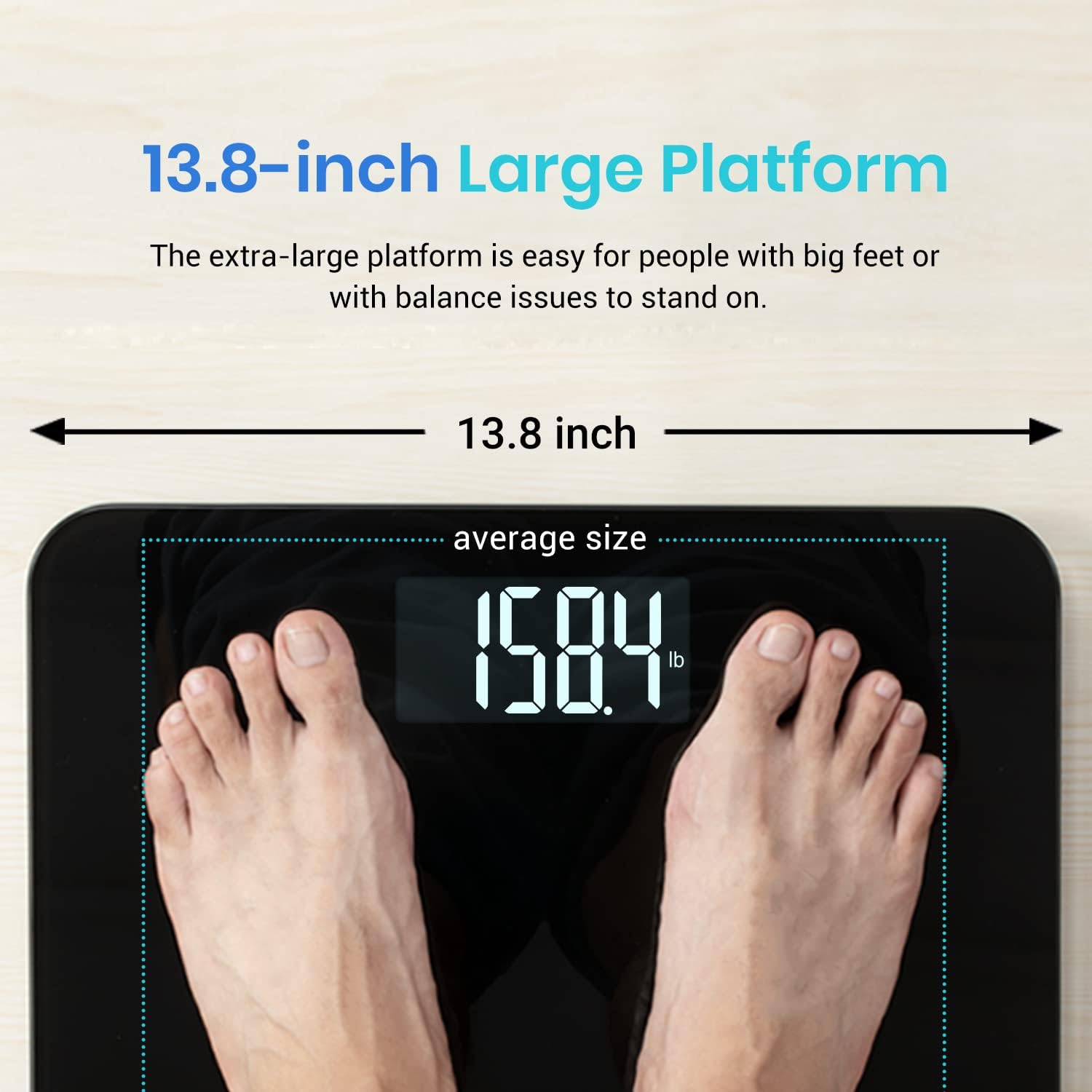 Báscula digital de baño para peso corporal para personas, plataforma extra