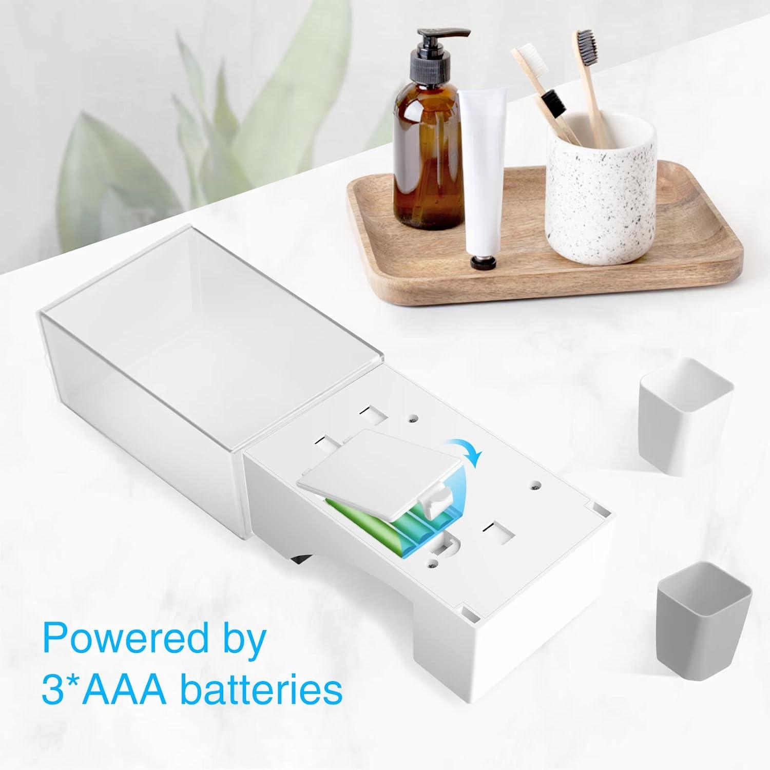 Luvan Dispensador automático de enjuague bucal para baño, dispensador  inteligente de enjuague bucal de 25 onzas (25.4 fl oz) con soporte para  tazas