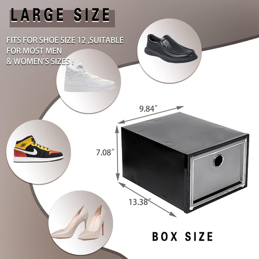 MMBABY Paquete de 12 cajas de almacenamiento de zapatos, caja de zapatos de