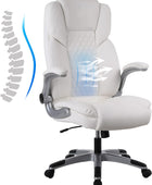Silla ejecutiva de oficina blanca, sillas de escritorio ergonómicas con ruedas,