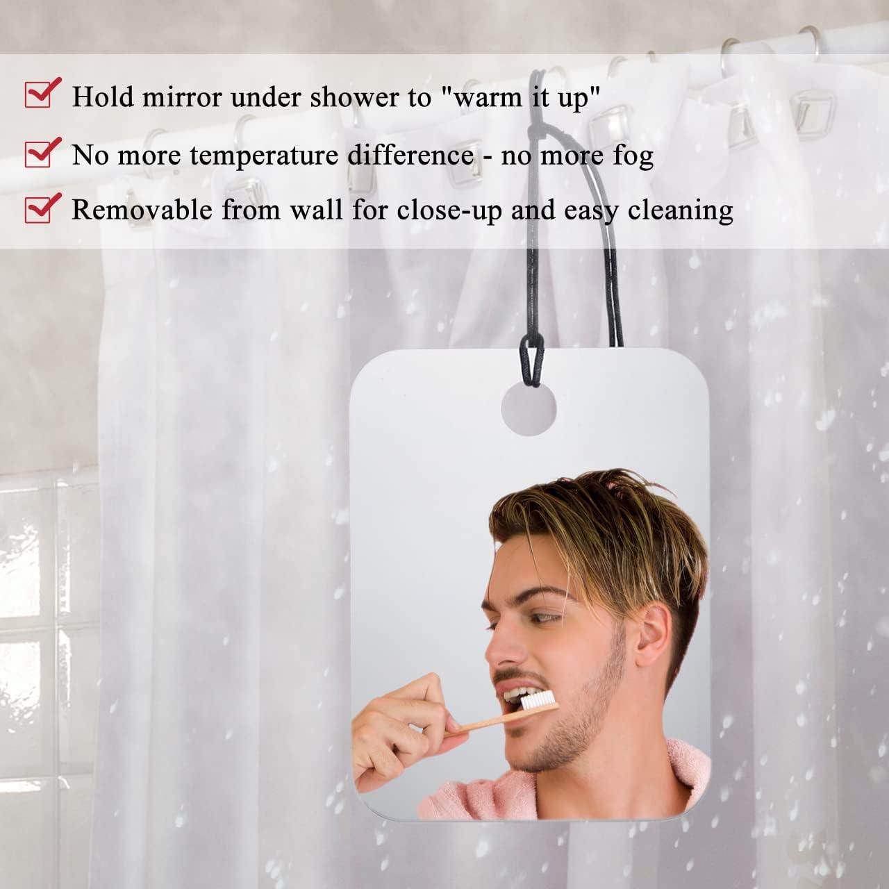 espejo de ducha antivaho, espejo de afeitar portátil sin niebla para cuarto de - VIRTUAL MUEBLES