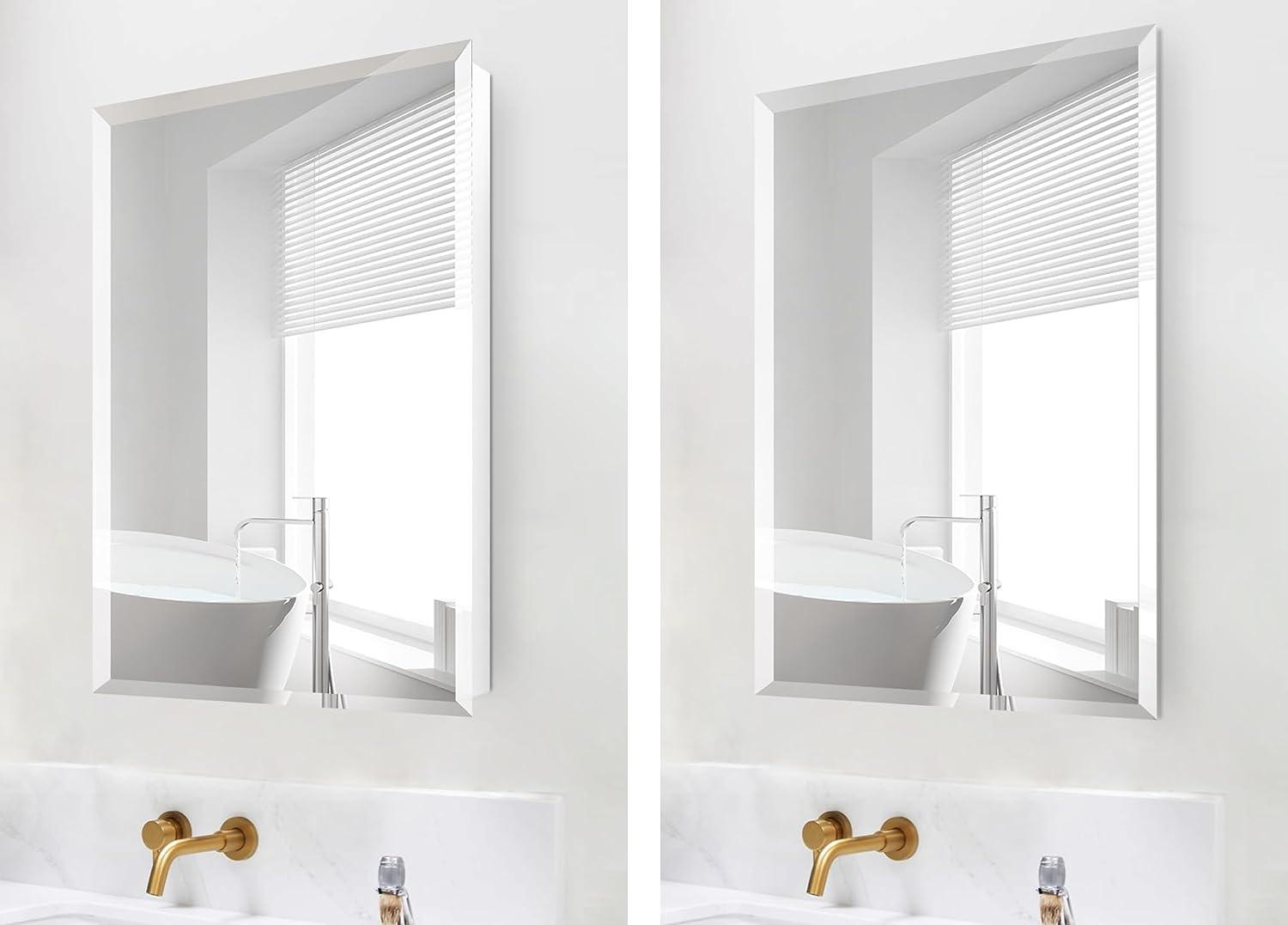 Botiquín de baño, gabinete rectangular con espejo biselado sin marco, gabinete - VIRTUAL MUEBLES